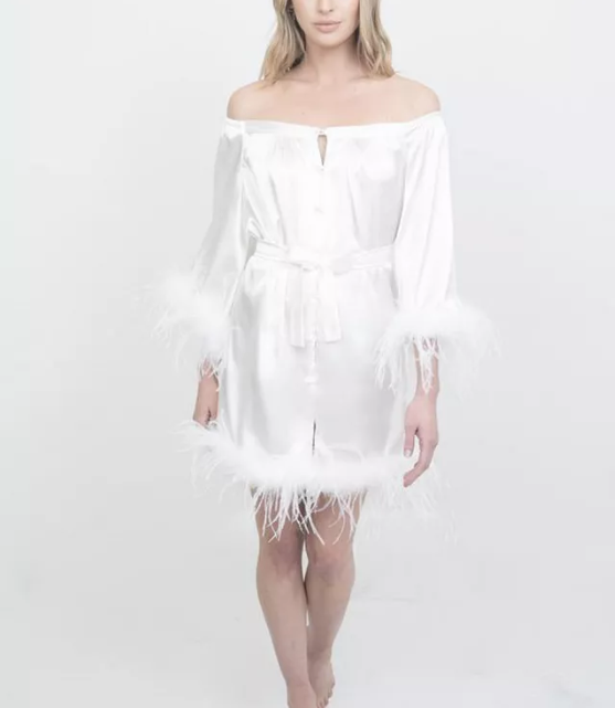 The Hair &amp; Makeup Robe® Feathers Sleeve &amp; Hem