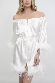The Hair &amp; Makeup Robe® Feathers Sleeve &amp; Hem