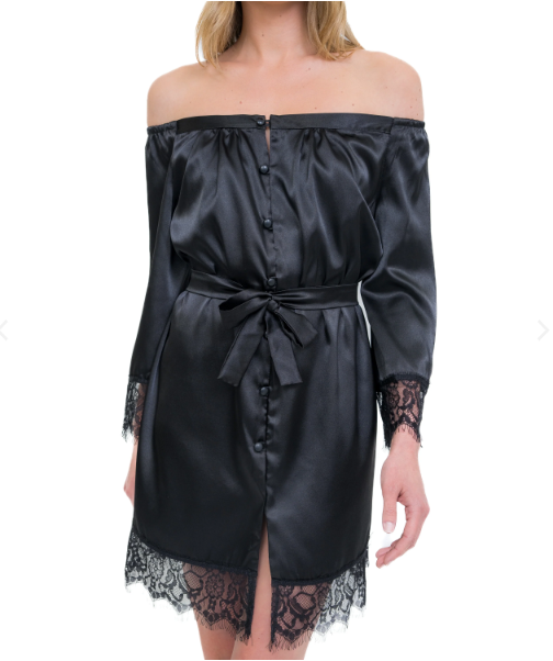 The Hair &amp; Makeup Robe® Lace Trim Hem &amp; Sleeve