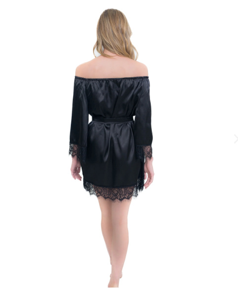 The Hair &amp; Makeup Robe® Lace Trim Hem &amp; Sleeve