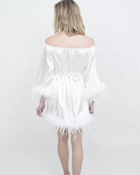 The Hair &amp; Makeup Robe® Feathers Sleeve &amp; Hem